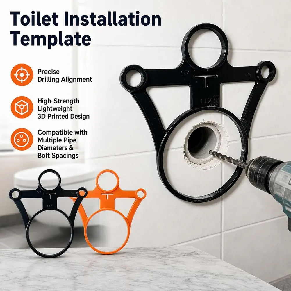 Toilet Installation Positioning Template Precise Drilling Alignment Wall Hung Pipe Layout Locator Bathroom Guide Ruler Jig Tool