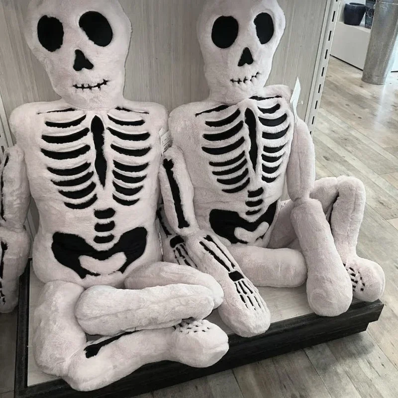 

40/80cm Halloween Decoration Skeleton Plush Toy Cartoon Christmas Nightmare Skeleton Stuffed Pillow Doll Children Christmas Gift