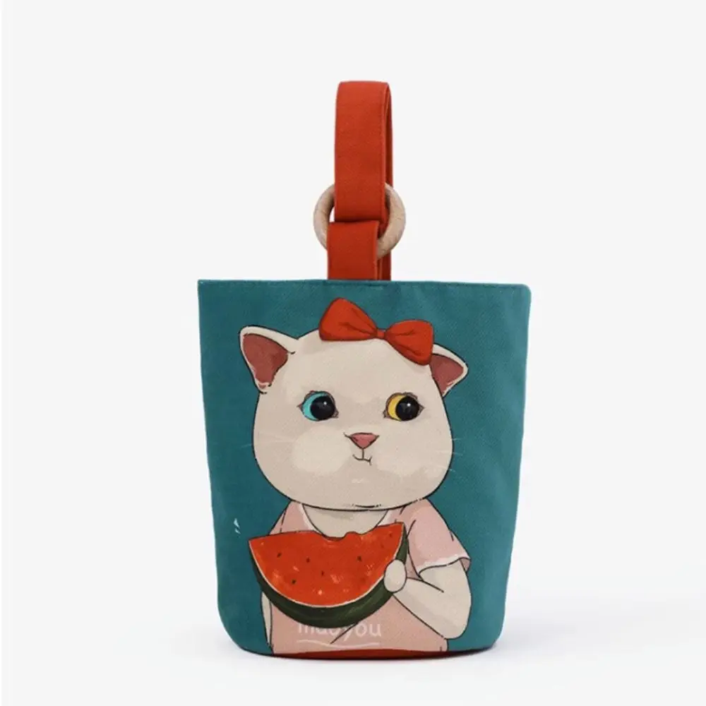 Duża pojemność Cartoon Graffiti Bucket Bag Korean Style Shoulder Bag Canvas Handbag Lunch Bag Tote Bag Mummy Bag Storage Bag