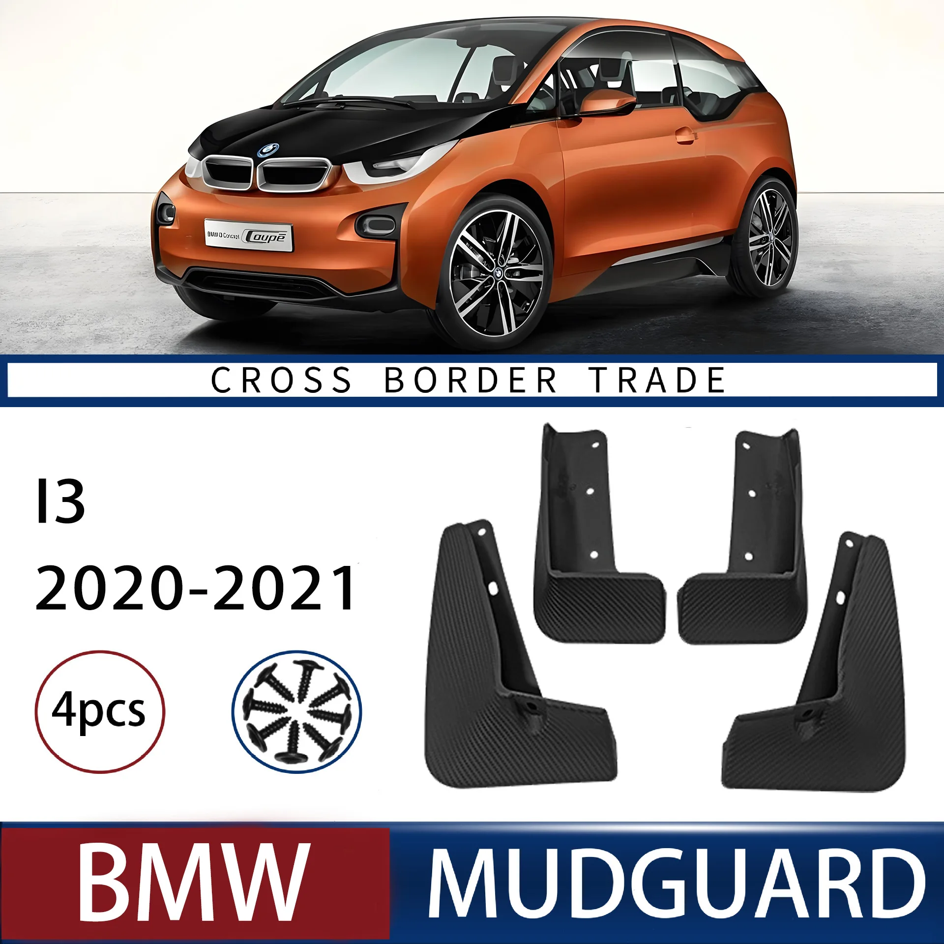 

FOR BMW i3 14-21 Car Molded Mud Flaps Splash Guards Mudguards Front Rear Styling Front Rear Car Accessories