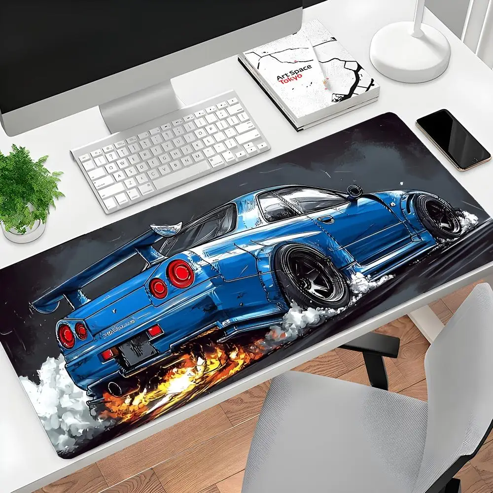 

90x40 Gaming Mouse Pad E-sports Japanese Comic Racing Car Home Game Business Office Mouse Pad Keyboard Pad Accessories Desk Mat