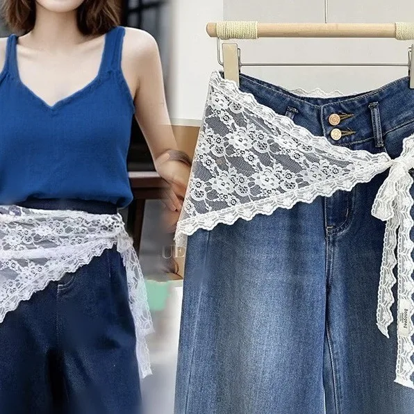 

Женский шарф для волос с кружевной отделкой, короткая юбка-треугольник, юбка-полусолнце, юбка-накидка, кружевной фартук, мягкий кружевной многослойный весенний платок