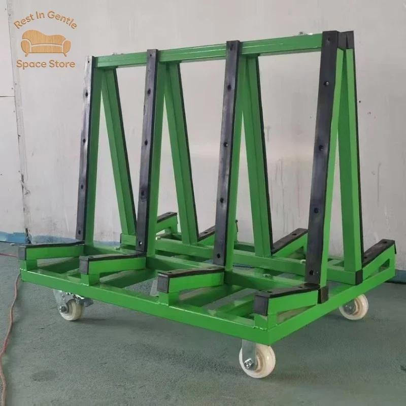 Portable Glass Transport Rack Board ，500kg  Storage Trolley Steel Trolley Glass Carry For Sheet Material