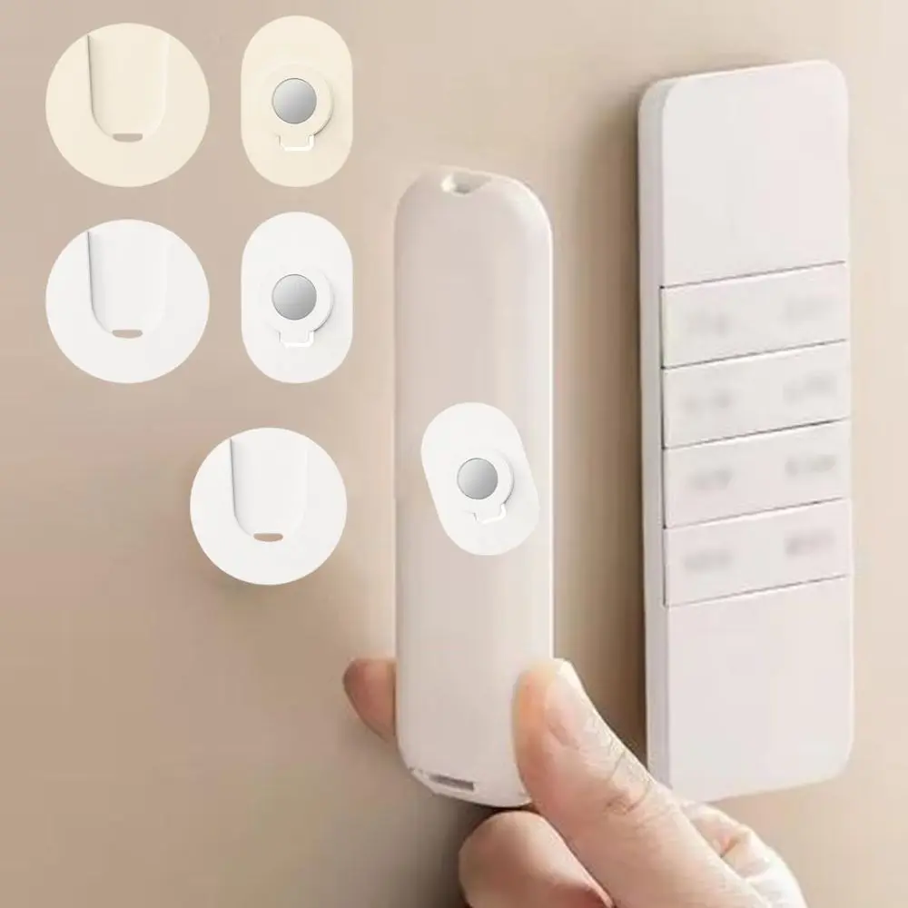 

5 Set Plastic Remote Control Magnetic Sticker Punch Free Wall-Mounted Socket Fixer Plug Hook Anti-Lost Space Saving