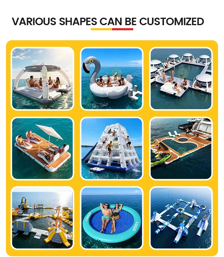 Water Play Equipment Inflatable Sea Aqua Water Amusement Park Floating Inflatable Sofa Seated Dock Platform