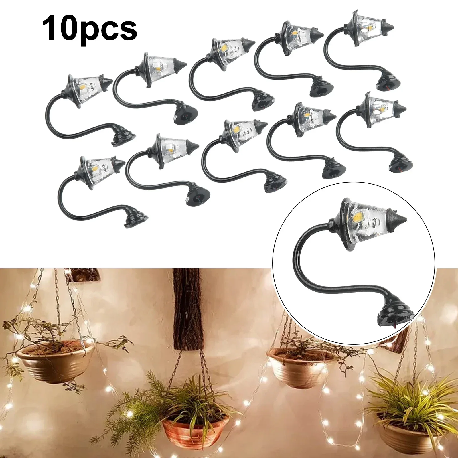 10pcs Wall Lamps LED Street Lamps 1-Lamp For H0 Houses Building Steel Column Model Lampposts Home Garden Decorative Wall Lamp