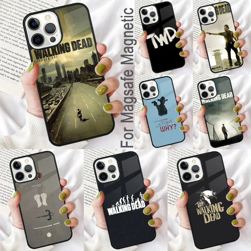 The Walking Dead Magnetic Soft Phone Case for iPhone 16 Promax 15 Pro 13 14 Plus 11 12 Mini MagSafe Coque