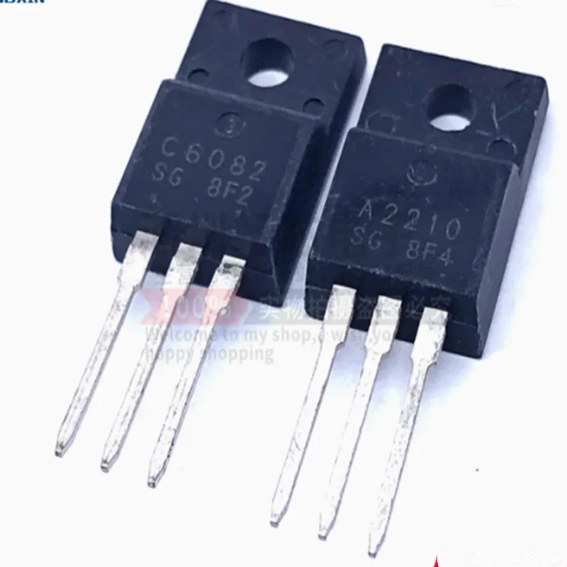 10pcs-50pcs 2SA2210 2SC6082 PNP & NPN Power Transistors TO220F for Switch/Driver Circuits A2210 C6082
