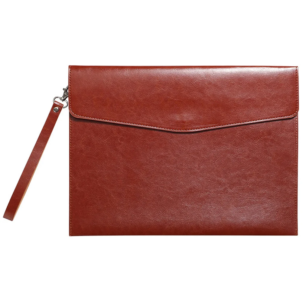 

A4 PU Folder Document Bag File Organizer Carrying Case Large Capacity Wet-Free Design Portable Files Bag for Men Women Office