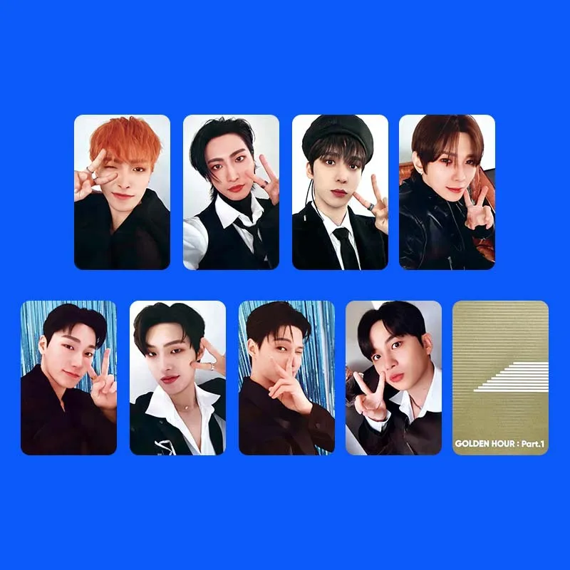 Kpop Photocard ATEEZ Mini Album GOLDEN HOUR:Part1 LOMO Card Postcard Hongjoong Seonghwa Yunho Yeosang San Mingi Wooyoung Jongho