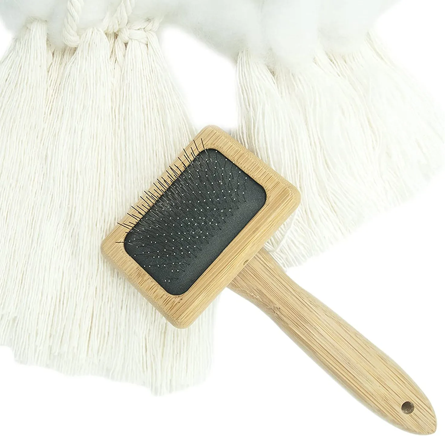 Tapestry Weaving Comb Macrame Slicker Brush Cotton Rope Open Knot Comb Knitting Accessories DIY Braided