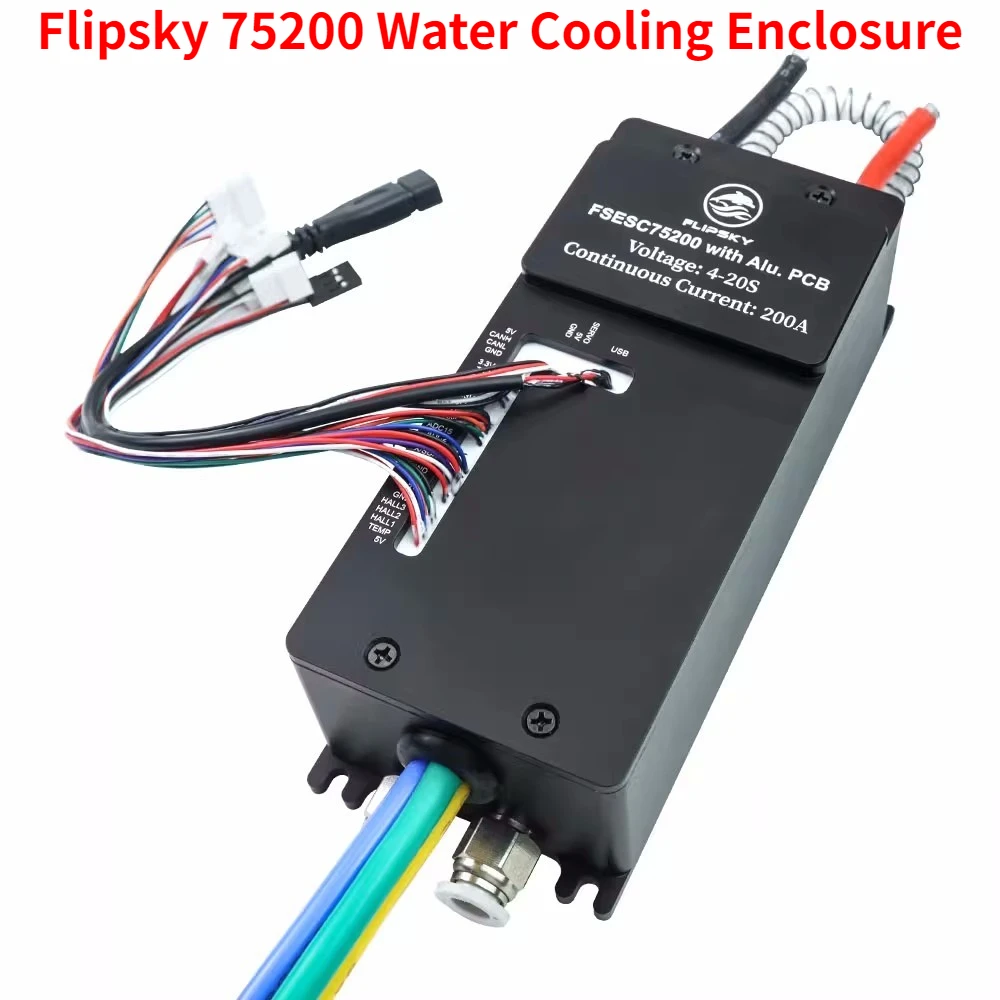 Flipsky 75200 com gabinete de resfriamento de água 84V 200A de alta corrente com PCB de alumínio baseado em robô de combate VESC Prancha de surf Robô AGV