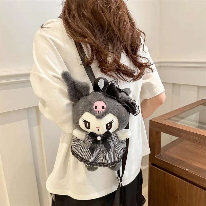 Neue Cartoon Sanrio Kuromi Plüsch Rucksack Girly Herz Puppe Nette My Melody Plüsch Puppe kinder Geburtstag Geschenk Weihnachten geschenk