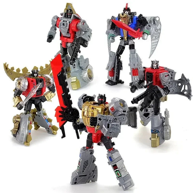 BPF 5IN1 ABS Model Transformation G1 Robot Toy Dinoking Volcanicus Grimlock Slag Sludge Snarl Swoop Dinobots Action Figure