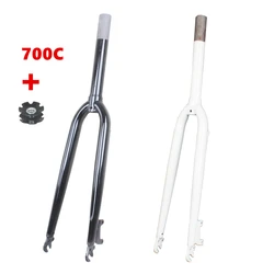 Road Bike Front Fork Applies to 700x23/25/28/32C Tires High Carbon Steel Material No Thread Fit Disc Brake Bicycle Parts