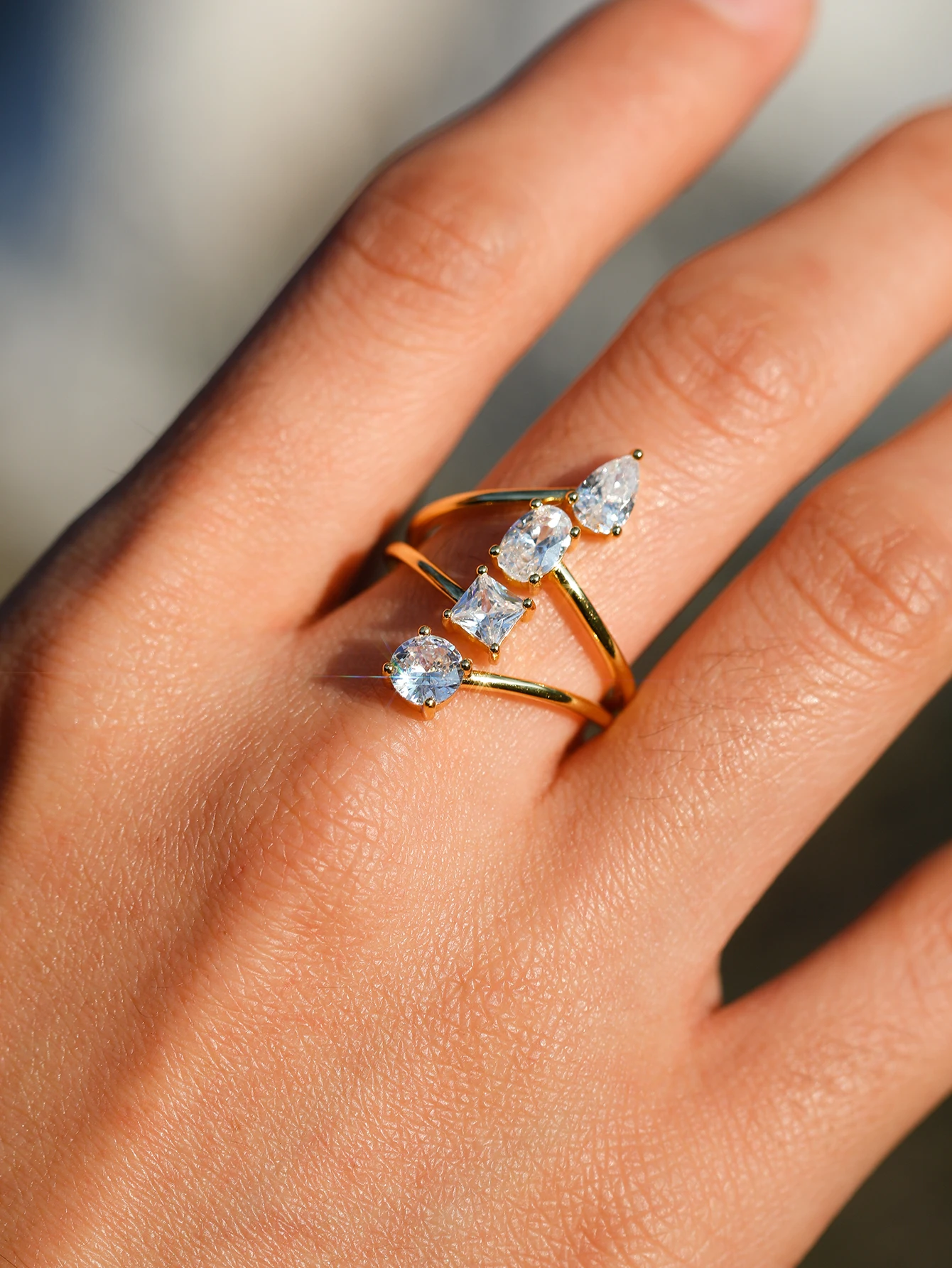 

S925 Серебряное кольцо с муассанитом и несколькими камнями, ювелирные изделия, позолота 18 карат, подходит для юбилейных и свадебных украшений, подарков