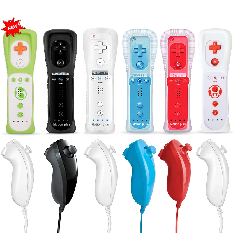 2 in 1 For Nintendo Wiimote Built in Motion Plus Inside Remote Gamepad Controller For Wii Controller For Wii remote and nunchuck