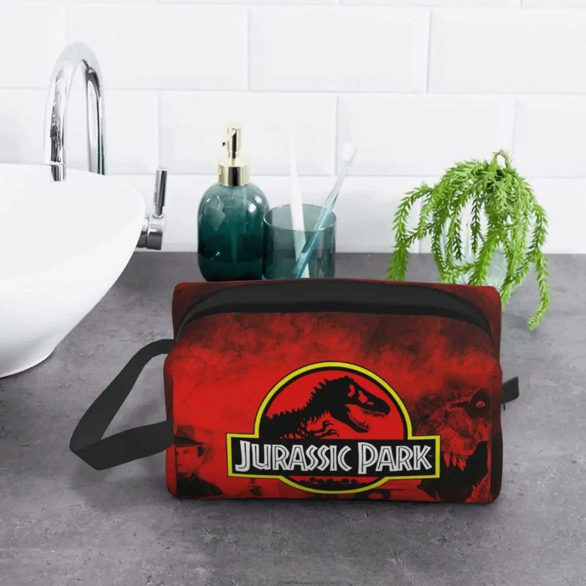 Travel Dinosaur World Jurassic Parks Toiletry Bag Portable Cosmetic Makeup Organizer for Women Beauty Storage Dopp Kit Case