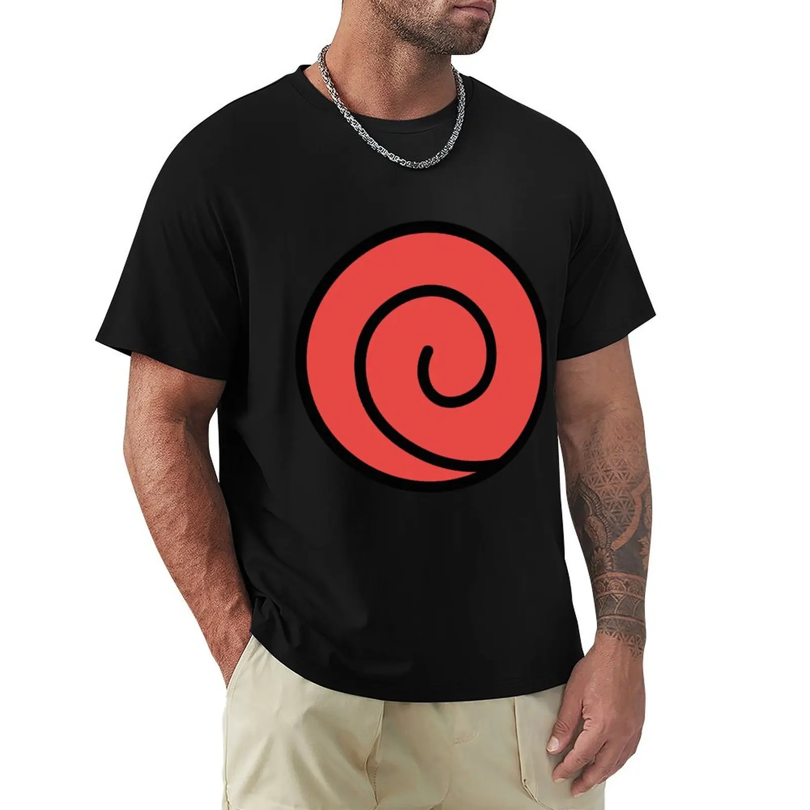 Camiseta con símbolo del pueblo del clan Uchiha, camiseta deportiva básica que absorbe la humedad