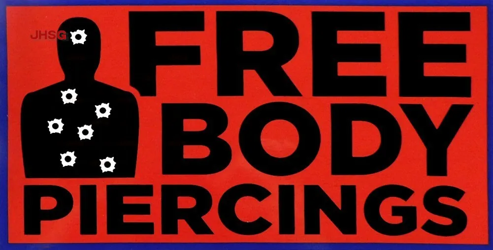 Free Body Piercings Vinyl Decal Car Bumper Sticker
