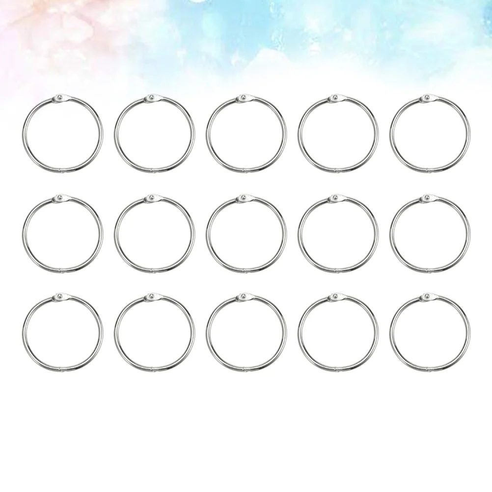 

100Pcs Loose-Leaf Connective Rings DIY Opening Connective Hoops Binding Rings (Inner Diameter 25mm Outer Diameter 30mm)