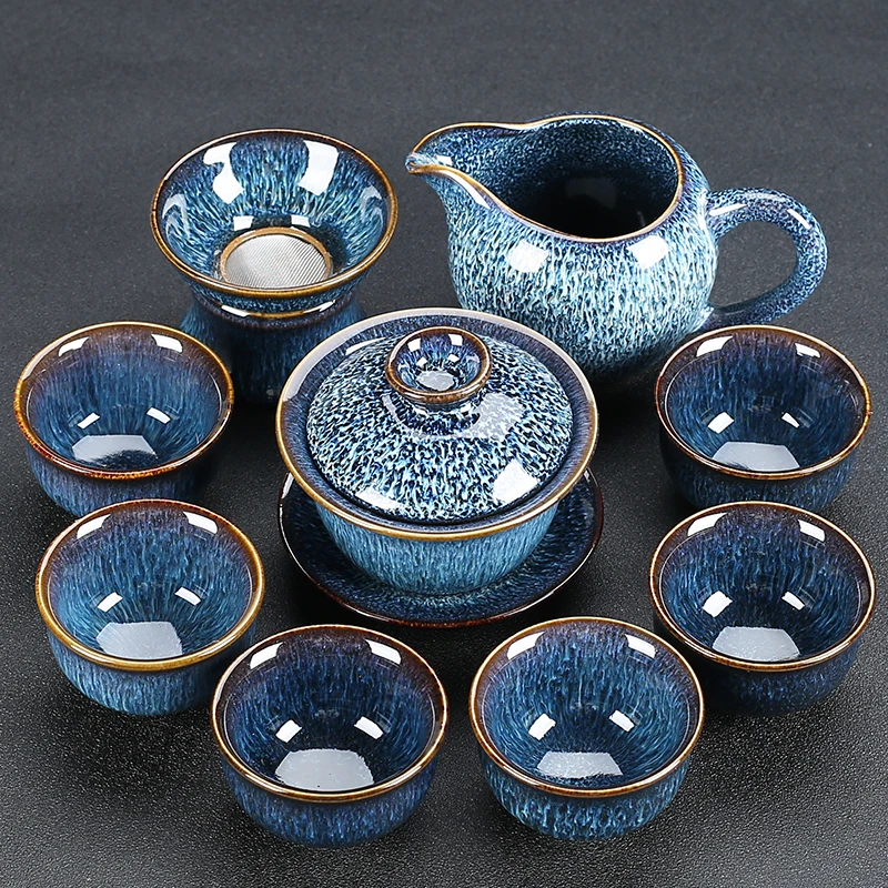 

Kiln change kung fu tea set ceramic home office parlor teapot teacup tea brewer cover bowl tea brewer