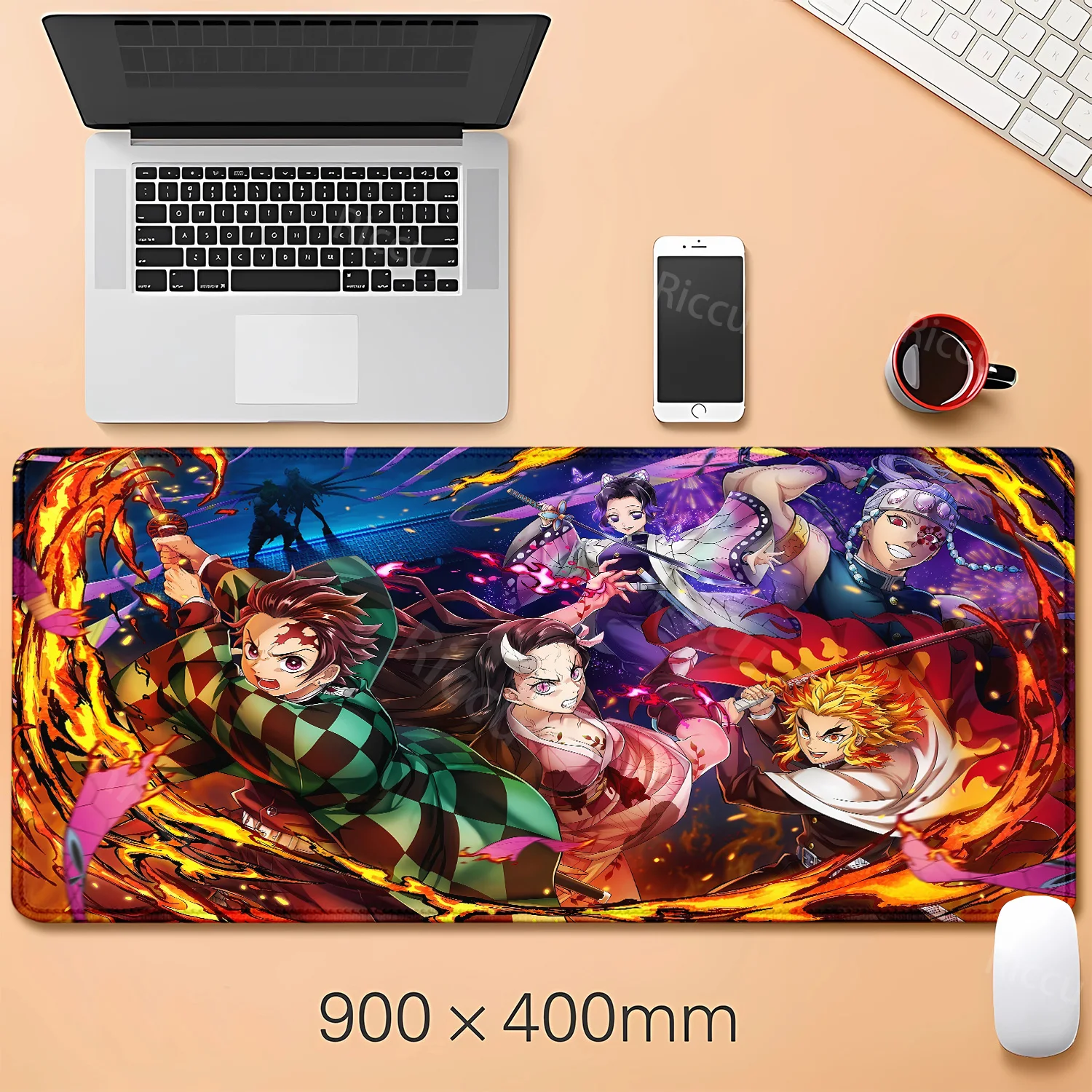 

Anime Demon Slayer Kimetsu No Yaiba mouse pad Gamer Office Mouse Mat Laptop Large Gaming mousepad Rengoku Manga teclado Desk Mat