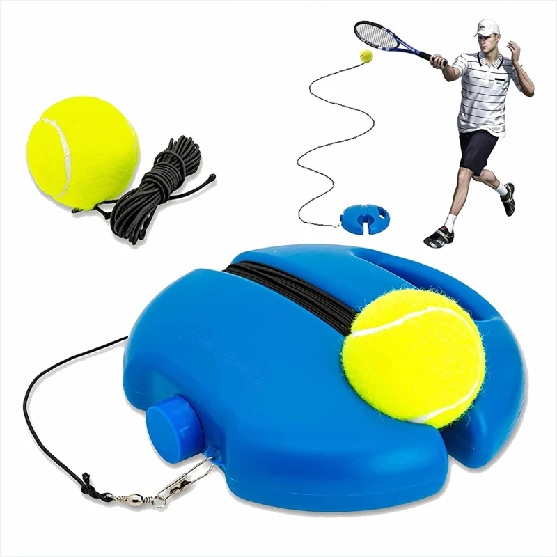 Heavy Duty Tennis Training Aids Base With Elastic Rope Ball Practice Self-Duty Rebound Tennis Trainer Partner Sparring Device