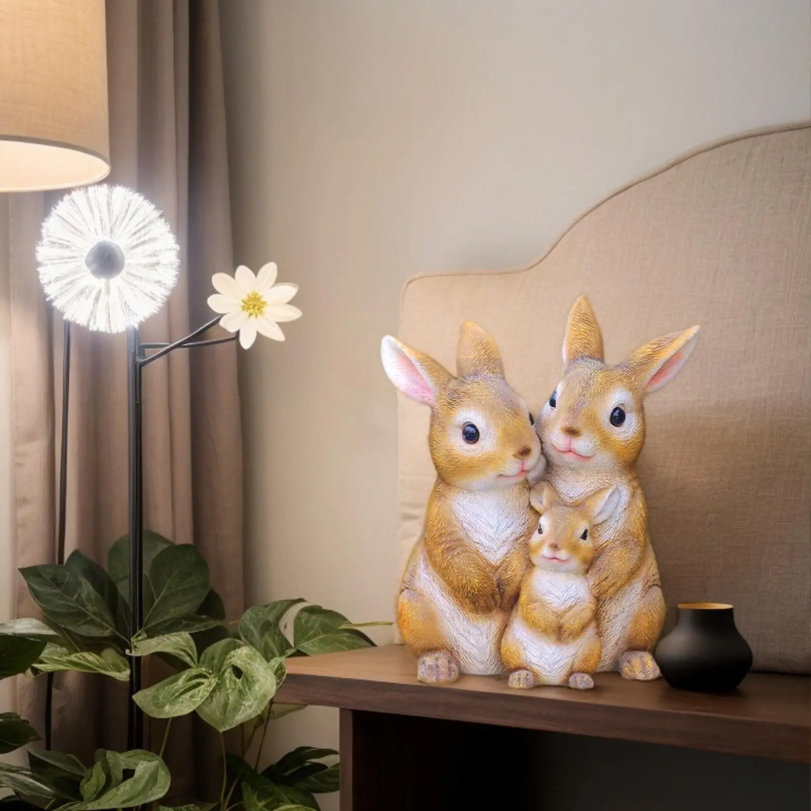 Outdoor Bunny Statue Portable Easter Garden Statue For Yard Resin Ornaments Neutral Decoration For Door Home Landscaping