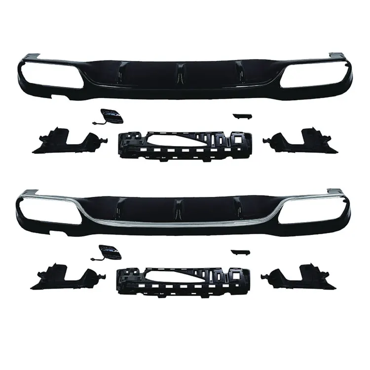 Dream Garage para deportes de clase E W213 Kit de difusor trasero tubo de escape hasta difusor negro plateado estilo E63 2016