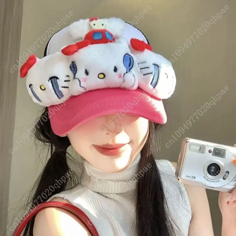 Hello Kitty Face Crying Stretchable Baseball Cap Breathable Mesh  Y2K Themed for Wear Snapback Caps - view 5