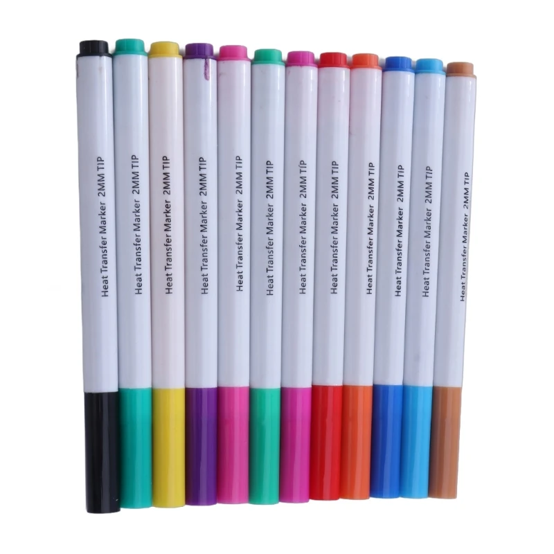 12 Colors Heat Transfer Markers Sublimation Ink Markers Drawing Markers 0.5mm/1mm/2.0mm Tip Sublimation Pen for Crafting 896C