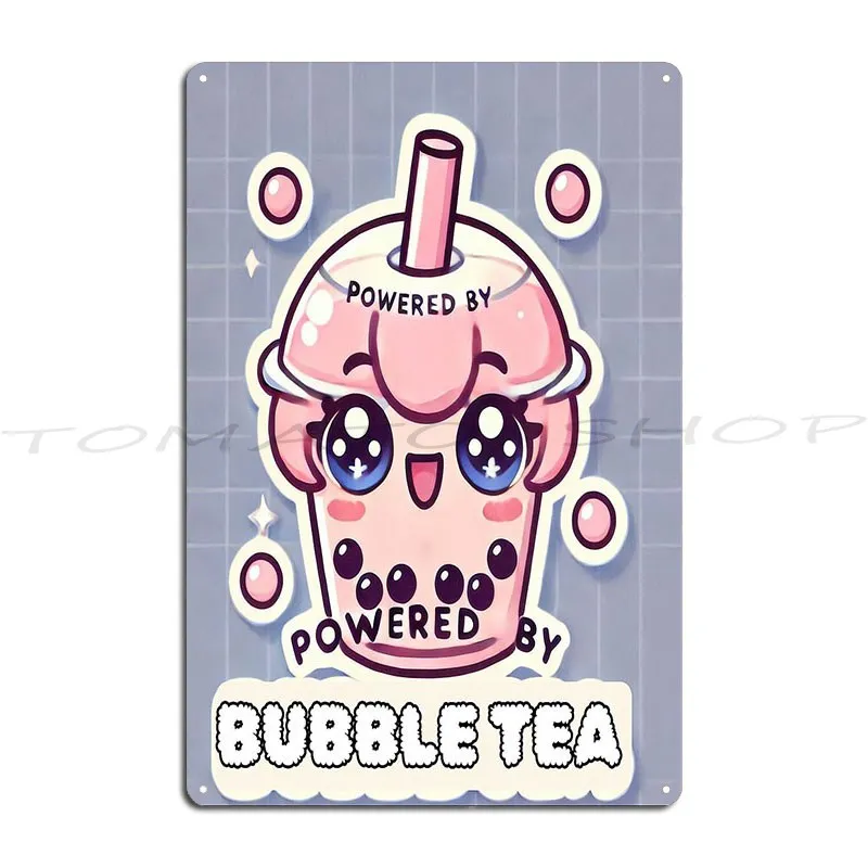 Kawaii Bubble Tea Lover Gift Asian Drinks Cute Anime Metal Sign Club Vintage Personalized Cinema Customize  Tin Sign Poster