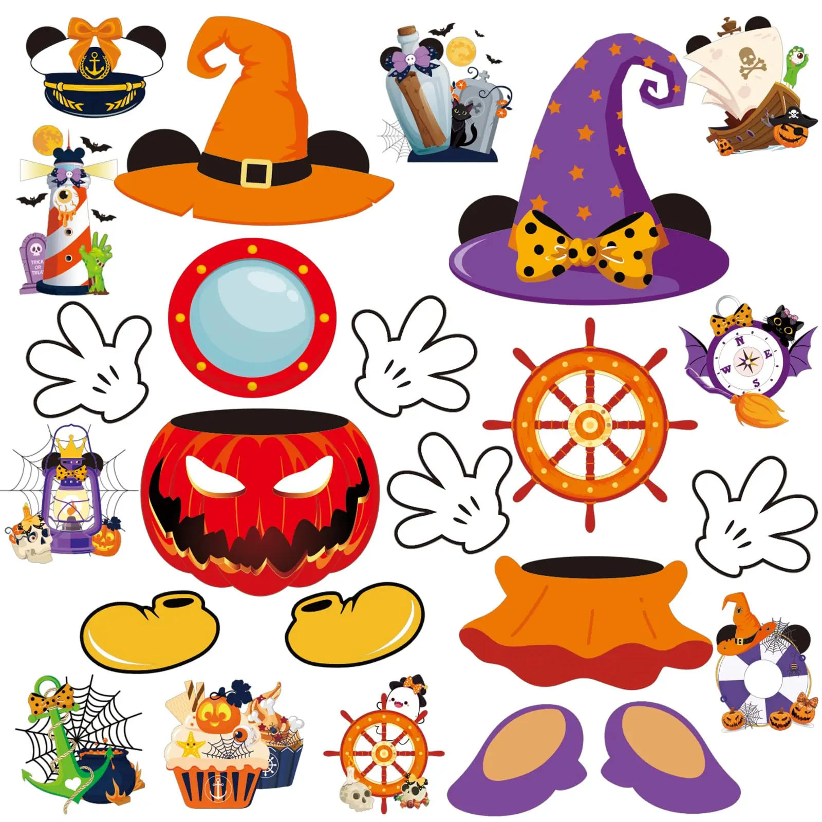 

Halloween Cruise Door Magnets - 24 Pcs Mouse Funny Ship Cabin Decorations Magnetic Stickers Spooky Pumpkin Anchor Stateroom Deca
