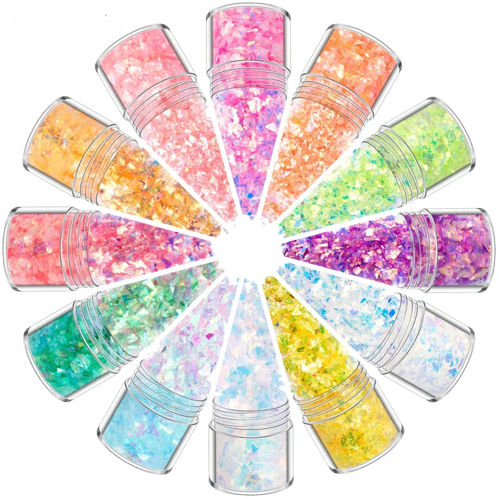 12box/Set Mix Multi Size Glitter Sequins Nail Confetti Art Star Heart Dot Butterfly Shape Colorful Wedding Craft DIY Decoration