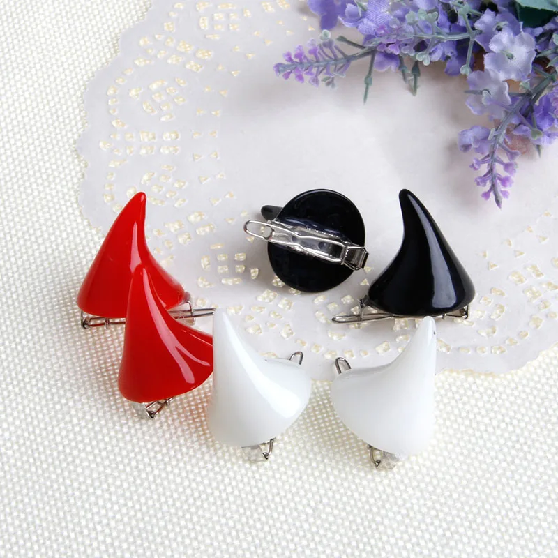 1 pair New Stereo Devil Horn Ear Clip Halloween Cosplay Hair Clip Hairpin