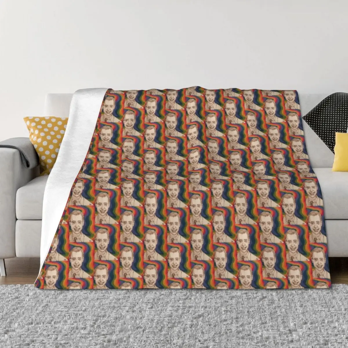 

Mr. Rogers Throw Blanket decorative Soft Plush Plaid Vintage Cute Blankets