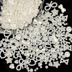 Breloques à Ongles Blanches, Perles de Style Mixte, Cœur, Nministériels d Papillon, Étoile, Strass Assortis, pour Décoration Artistique, N64.500 Pièces