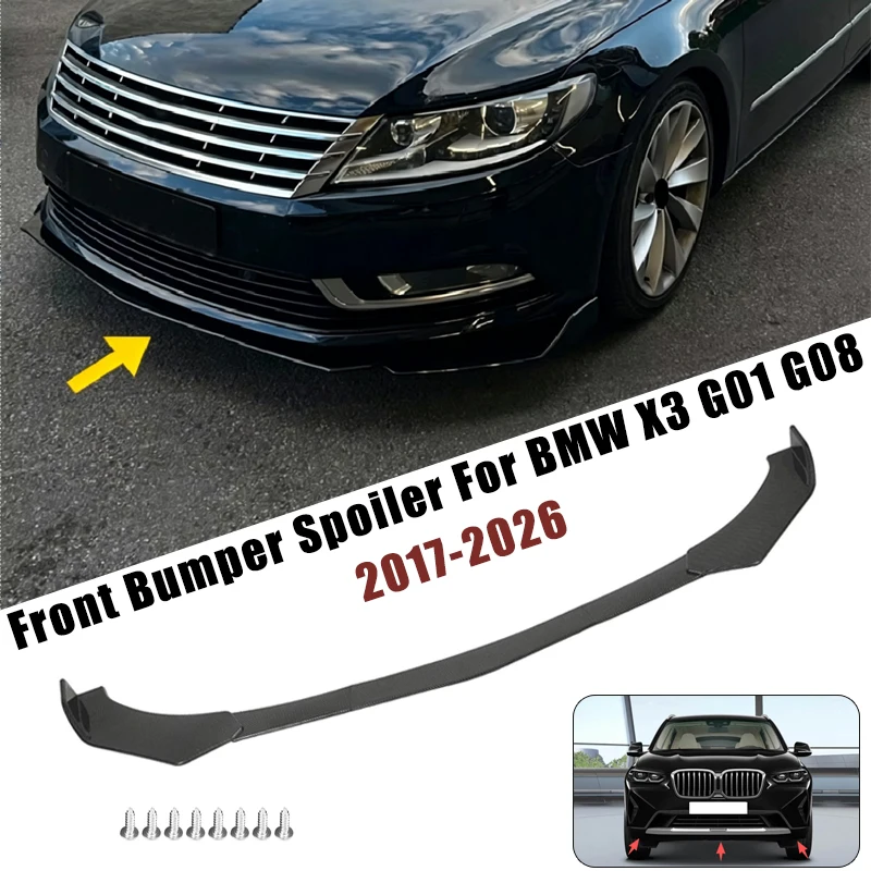 Sport Front Bumper Splitter Spoiler Lip For BMW X3 G01 G08 2017-2026 5Pcs Adjustable Sectional Car Exterior Tuning Body Kit