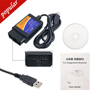 OBD2 Code Scan Tool  USB ELM327 V1.5 Support OBD2 Protocols ELM 327 USB V1.5 Car Diagnostic Cable For Windows 7 8 XP System