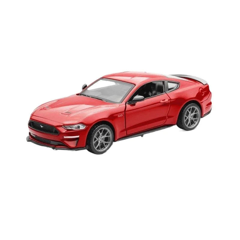 Ford Mustang GT 2018, coche de juguete de aleación fundido a presión con sonido y luz, juguete coleccionable para niños, regalo de cumpleaños, 1:34