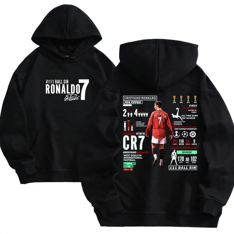 Sweater Men's Hooded Autumn and Winter New C Ronaldo Record Football Men's and Women's Trend Loose Clothes Jacket