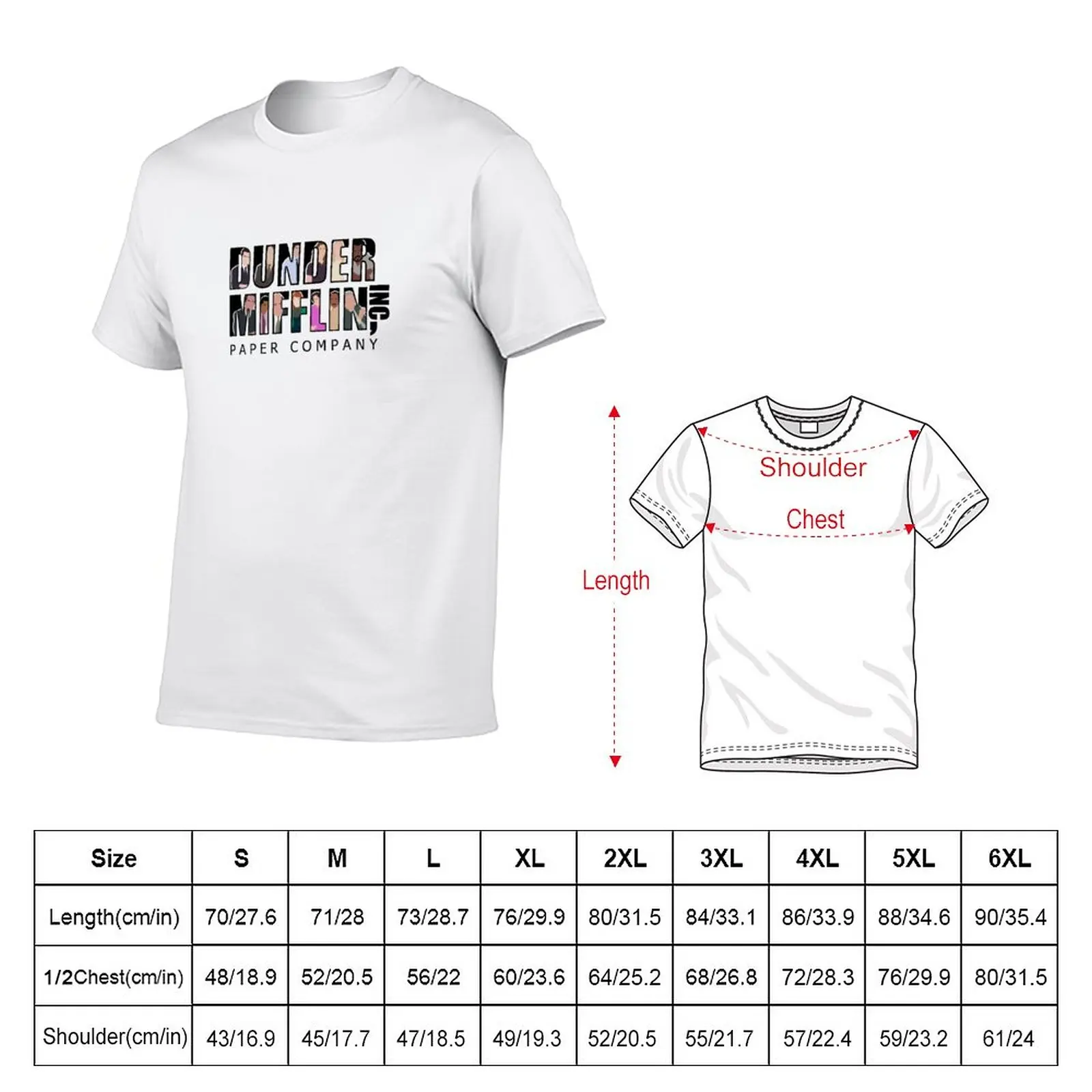 New Dunder Mifflin Logo w/ Characters T-Shirt anime clothes T-shirt short t shirts men