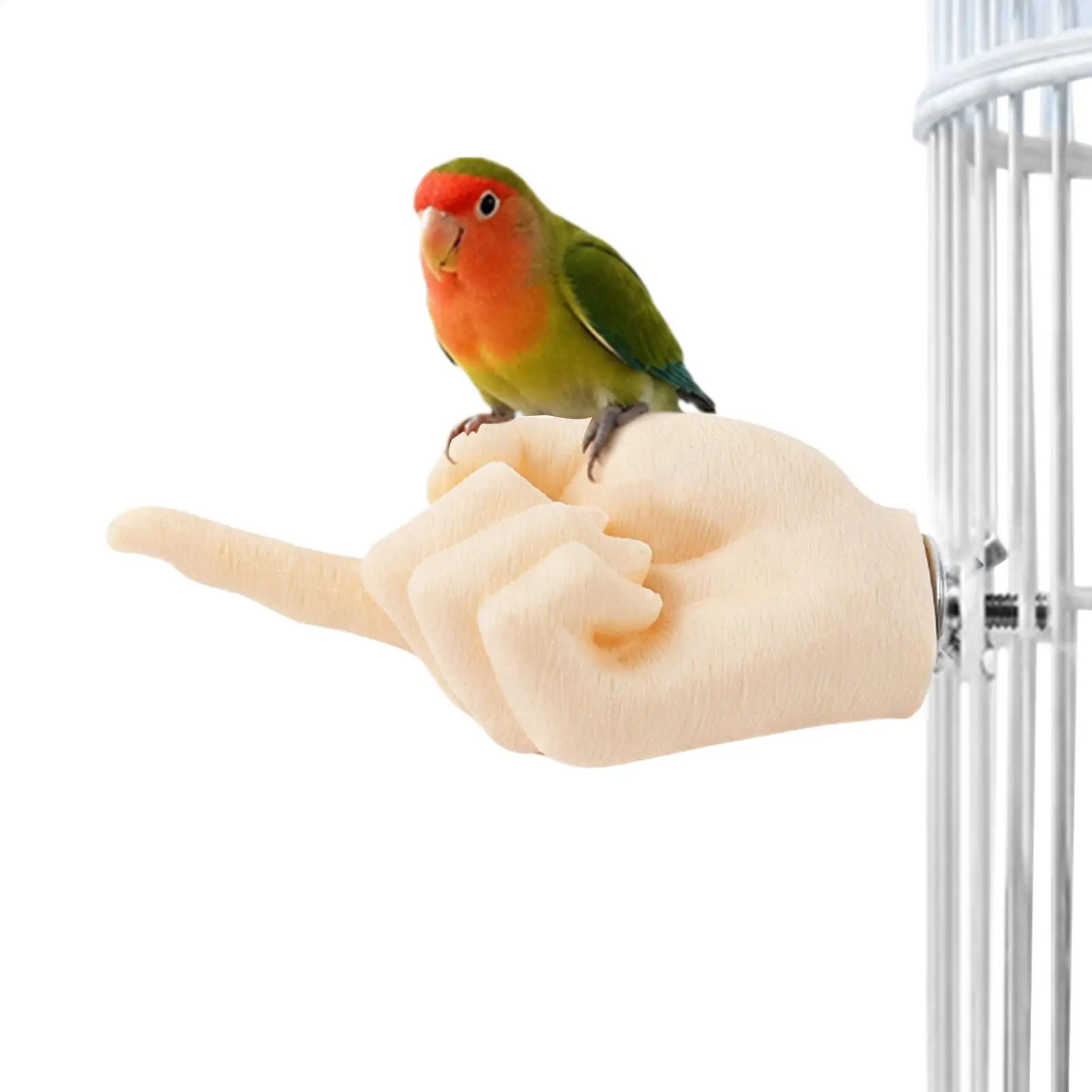 15x7cm Home Bird Perches for Cage Fun Hand Shape Interactive Pet Accessory Parrot Perch Stand  for Lovebird Conures Cockatiels