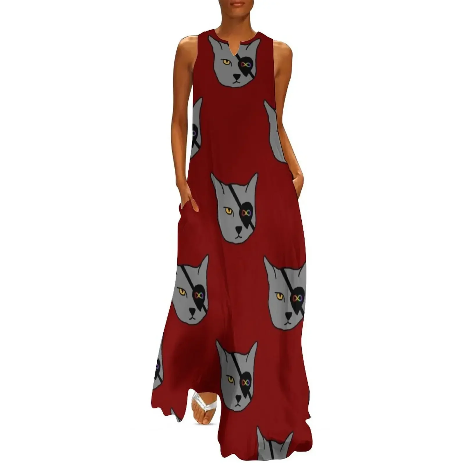 

Slightly threatening Neurodiverse cat Long Dress purple dress dresses for prom dress women summer 2025
