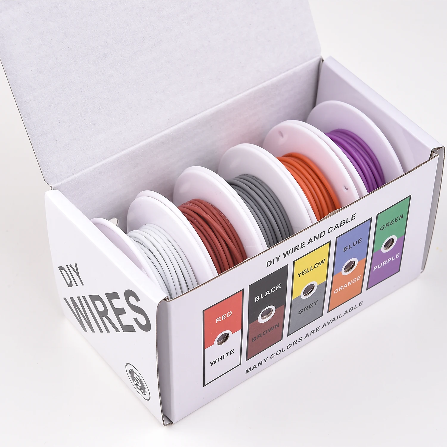 5 kleuren 16/18/20/22/24/26/28/30 AWG Gestrande Elektrische Draad Flexibele Siliconen Vertind Koperdraden 18 Gauge Hookup Draad Kabel