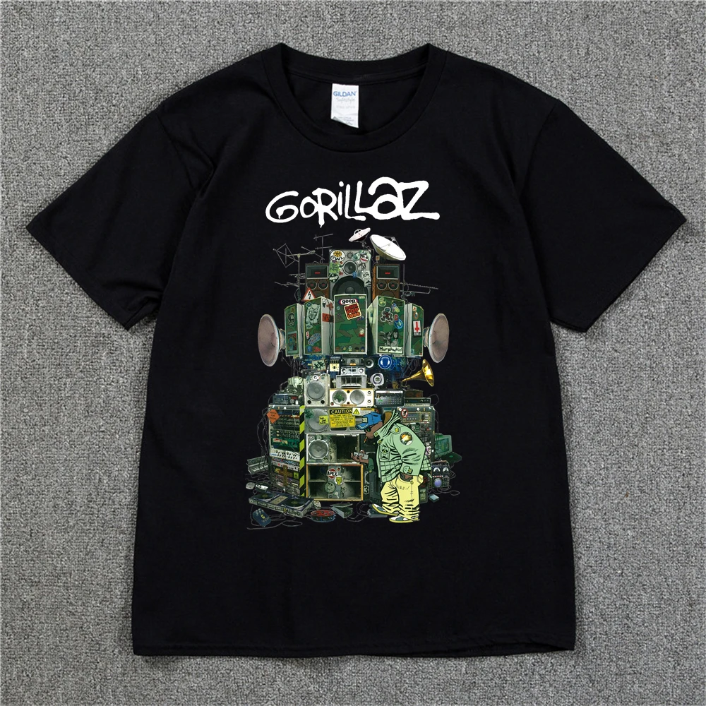 Gorillaz T Shirt UK Rock Band Gorillazs Tshirt Hip-Hop Alternative Rap Music Tee Shirt The Now-Now New Album T-shirt Pure Cotton