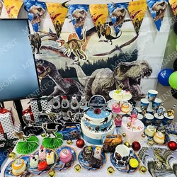 Jurassic Park Kids Birthday Party Decoration Dinosaur Balloon Set Straw Paper Cup Plate Tablecloth Party Baby Shower Supplies