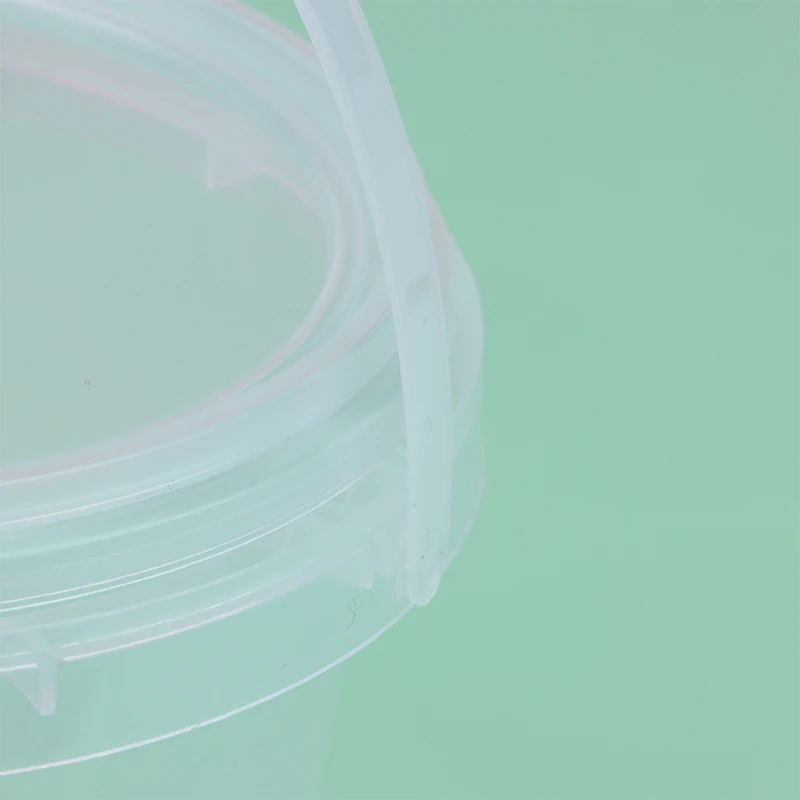 1Pc 500/1000ML Transparent Plastic Bucket with Lid and handle Food Storage Container Refillable Milk Tea Bucket