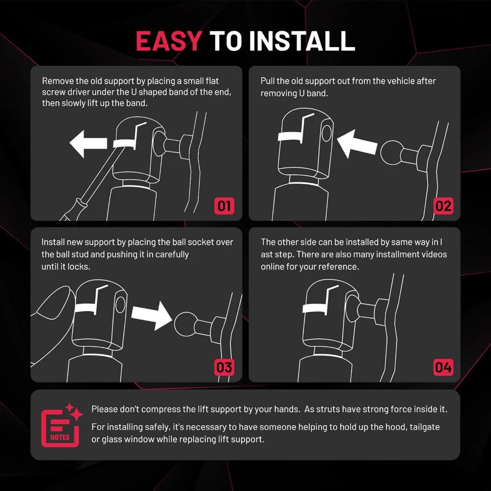C16-15952 دعامات غاز 180N مقاس 35.5 بوصة لـ Leer Camper Shell/نافذة/صندوق الأدوات (مجموعة من 2) #5